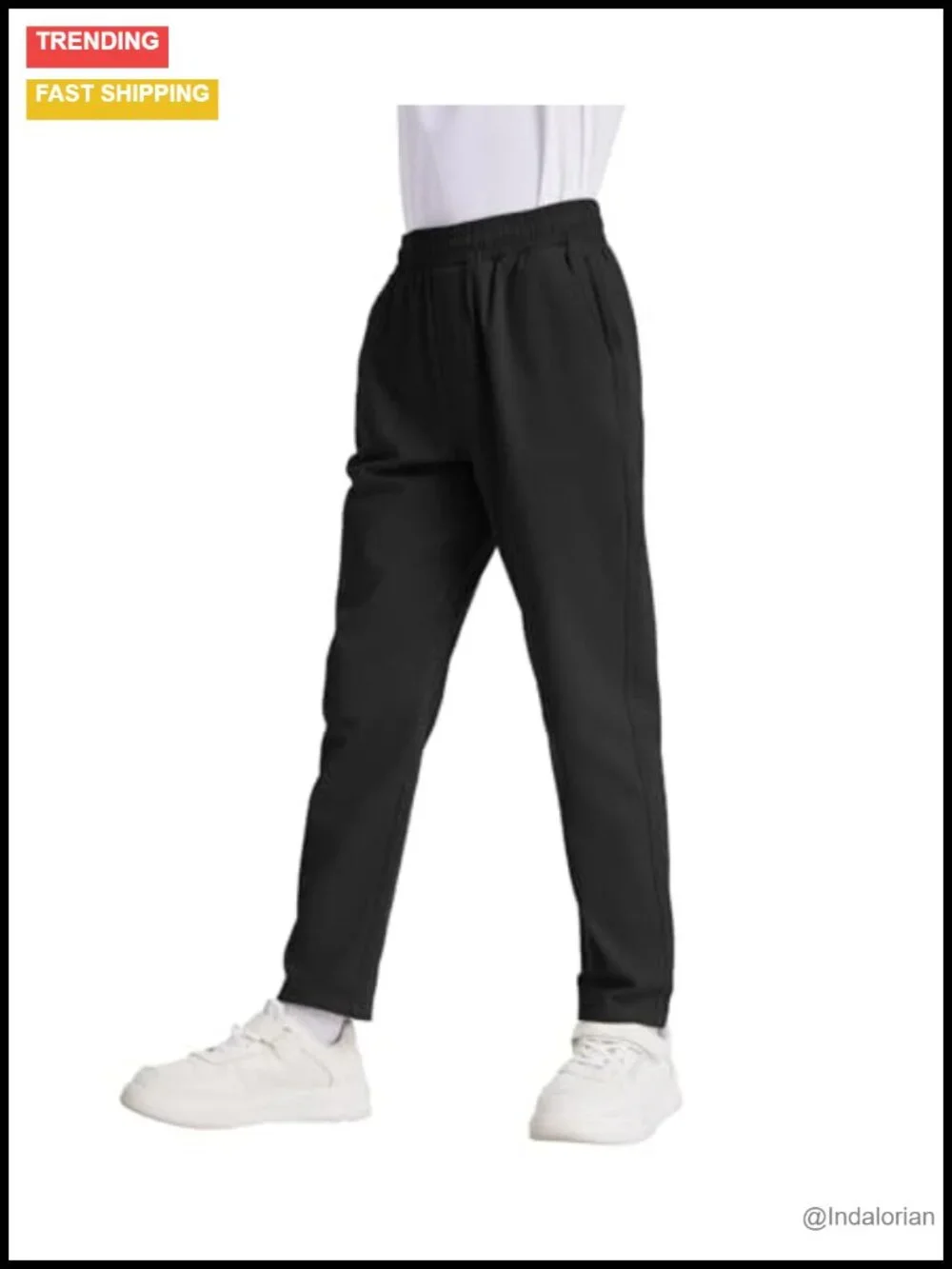 Boys' Stretch Chino Pants - Pull-On Elastic Waist School Uniform Pants
